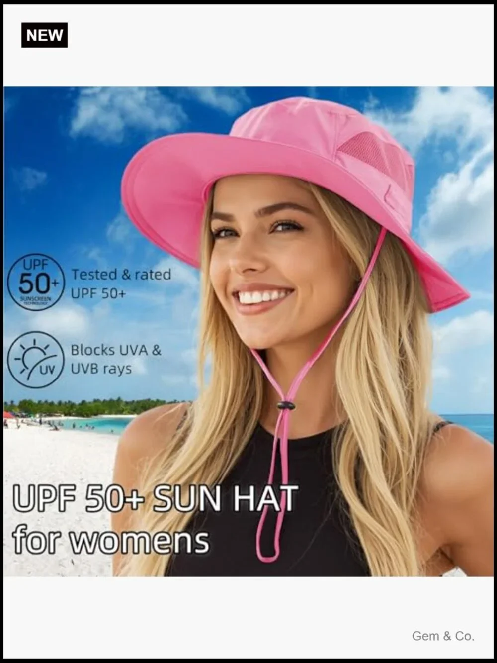 UPF 50+ Sun Hat Wide Brim Bucket Hat for Outdoor Adventures